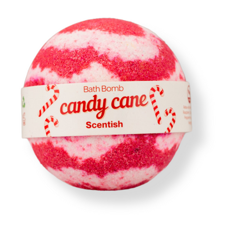 Candy Cane Round Bath Bomb